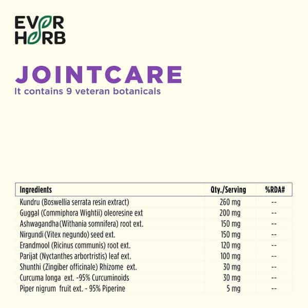 Everherb | Jointcare | Blend Of 9 Powerful Herbs | Joint & Bone | Bottle 60 Tablets (By Pharmeasy)