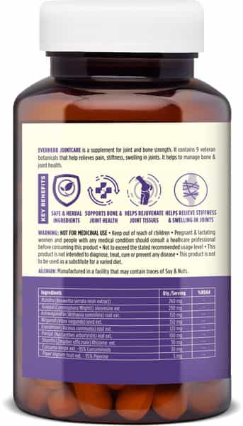 Everherb | Jointcare | Blend Of 9 Powerful Herbs | Joint & Bone | Bottle 60 Tablets (By Pharmeasy)