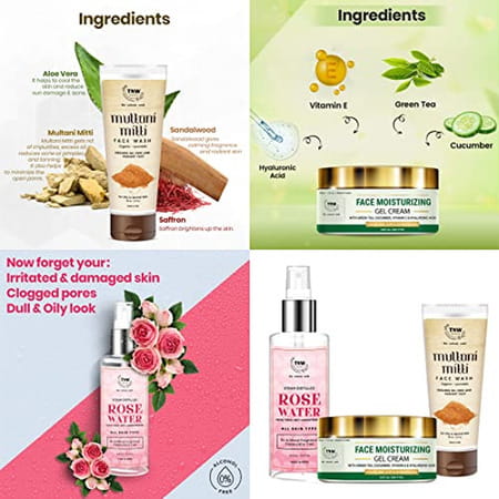 Tnw-The Natural Wash Face Moisturizing Gel Cream | Multani Mitti Facewash & Rose Water