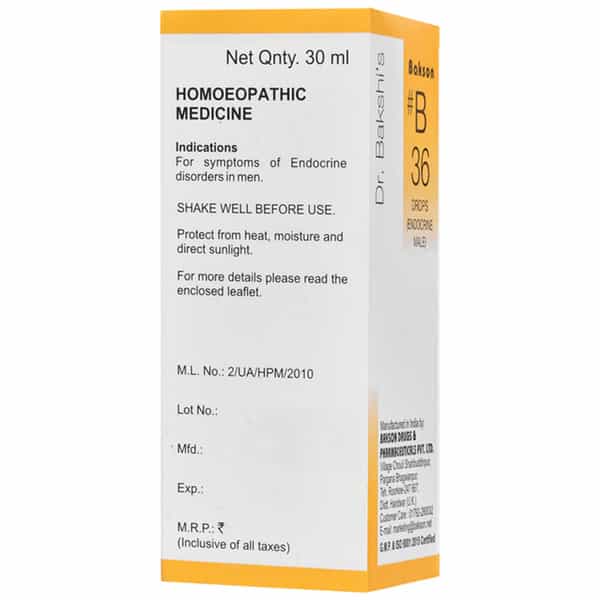 Dr Bakshi's Bakson Homoeopathy B36 Endocrine Male Drops 30 Ml