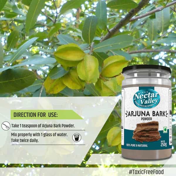 Nectar Valley Arjuna Bark/ Arjun Chal Powder | Pure & Organically Processed Bark Powder - 250G