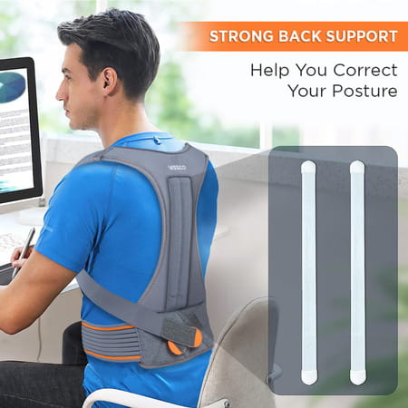 Vissco Posture Aid (Moderate Support) | Ideal Aid To Correct Posture & Relieves Pain - Xl(Grey)