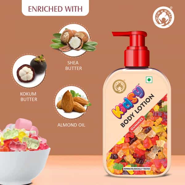 Mom & World Kidsy Gummies Moisturising Body Lotion For Kids With Shea And Kokum Butter 235 Ml