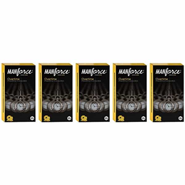 Manforce Overtime Pineapple Condoms 10 Pcs X Pack Of 5