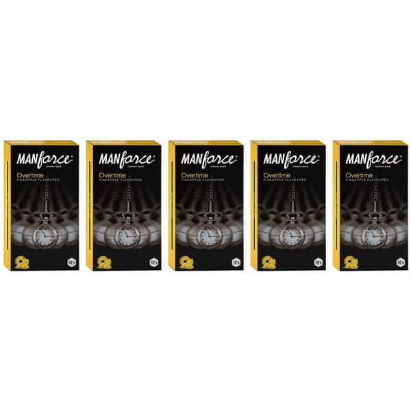Manforce Overtime Pineapple Condoms 10 Pcs X Pack Of 5