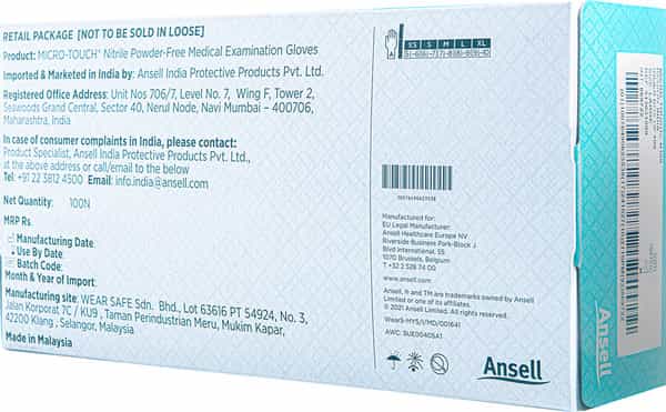 Ansell Micro Touch Nitrile N100 Multipurpose Examination Glove - Medium