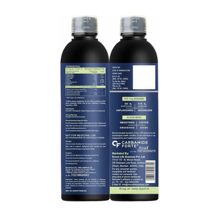 Carbamide Forte Pure Mct Oil C8 From Usa | 100% Coconut Source | Keto & Paleo Friendly | 500ml
