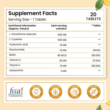 Vlado'S Himalayan Organics L-Glutathione 20 Effervescent Tablet