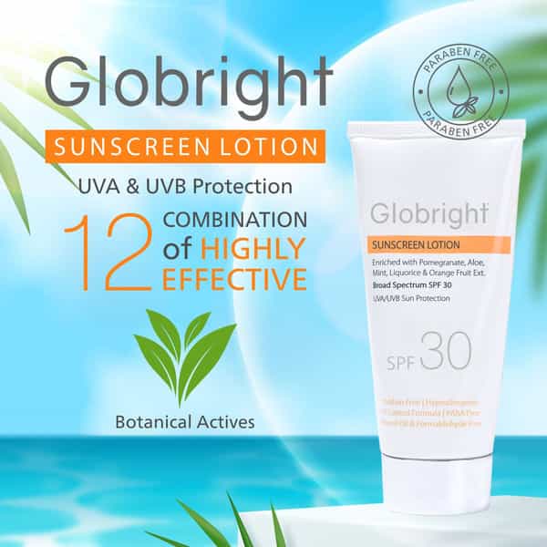 Globright Sunscreen Lotion (Spf 30) 50 Ml | With Aloe Vera | Uva & Uvb Protection (Pack Of 1)