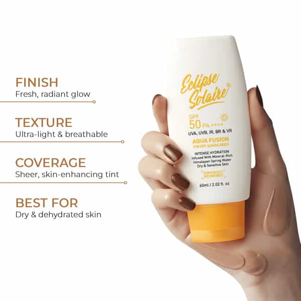 Eclipse Solaire Aqua Fusion Sunscreen - 5X Protection | Spf 50 Pa+++ | All Skin Types 60Ml