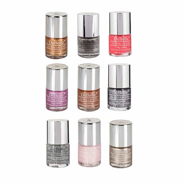 Debelle Gel Nail Polish Combo Of 9 Glimmer & Gloss-Rustique Copper | 72Ml (8Ml Each) Gift For Girls