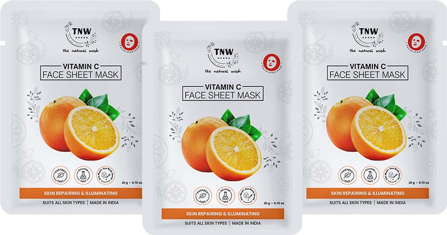 Tnw - The Natural Wash Vitamin C Face Sheet Mask - Pack Of 3