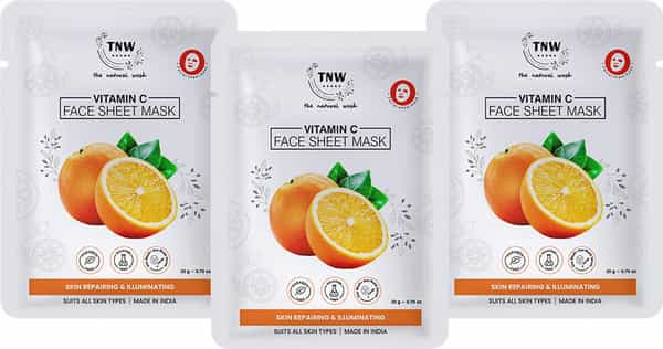 Tnw The Natural Wash Vitamin C Face Sheet Mask - Pack Of 3