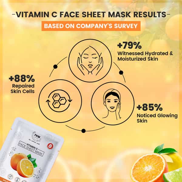 Tnw The Natural Wash Vitamin C Face Sheet Mask - Pack Of 3