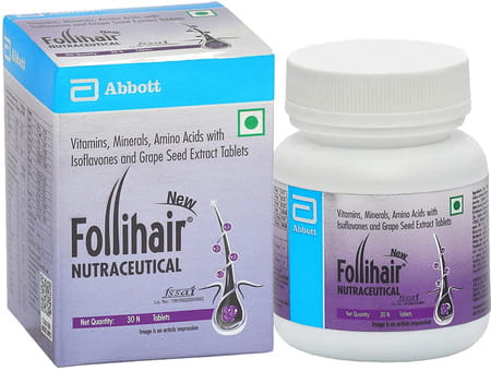 Follihair Abbott New Biotin With Vitamins Bottle Of 30 Tablets (Pack Of 3)