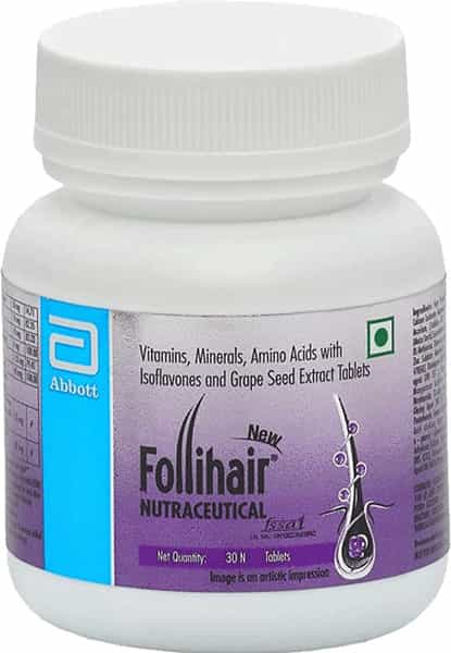 Follihair Abbott New Biotin With Vitamins Bottle Of 30 Tablets (Pack Of 3)