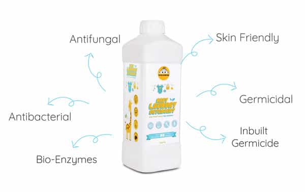 Tiffy & Toffee Baby Laundry Detergent 1000Ml Super Saver Pack ( Buy 1 Get 1 Wipes Free 80 Pcs )