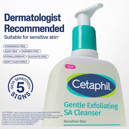 Cetaphil Gentle Exfloliating Sa Cleanser For Sensitive Skin 236 Ml