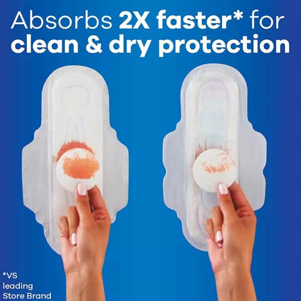 Always Ultra Thin Super Pads| With Wings| 58 Count