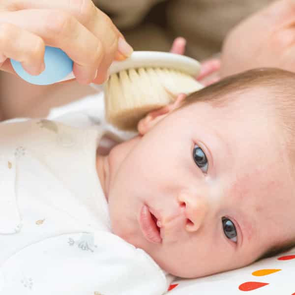 Luvlap Baby Comb With Rounded Tips & Hair Brush With Natural Bristles - White And Blue 2 Count