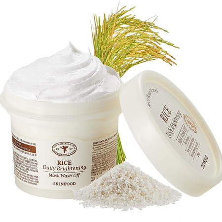 Skinfood Rice Daily Brightening Mask Wash Off - Korean Face Cleanser - Korean Skincare - 210g