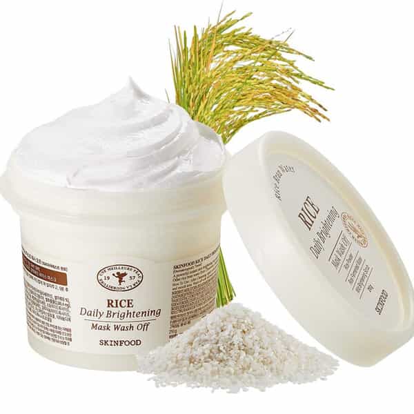 Skinfood Rice Daily Brightening Mask Wash Off - Korean Face Cleanser - Korean Skincare - 210G