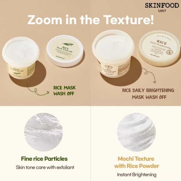 Skinfood Rice Daily Brightening Mask Wash Off - Korean Face Cleanser - Korean Skincare - 210G