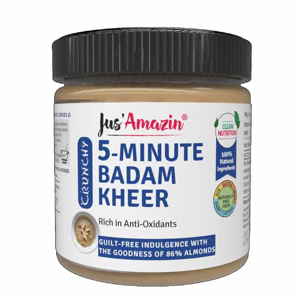 Jus Amazin 5-Minute Badam Kheer -200G|Clean Nutrition|86% Almonds | No Refined Sugar Dairy Free