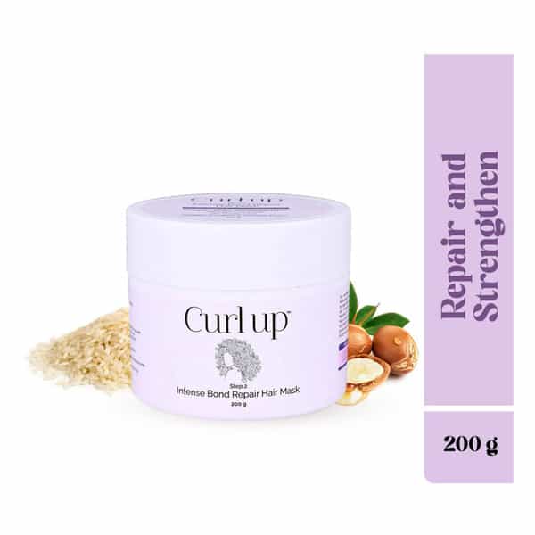 Curl Up Intense Bond Repair Hair Mask | Damaged & Colour Treated Frizzy Wavy & Curly Hair - 200 Gm