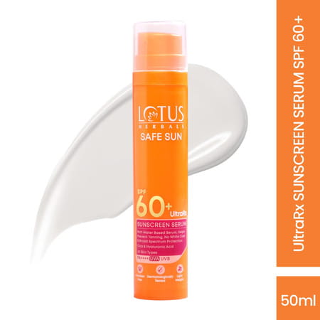 Lotus Herbals Ultrarx Sunscreen Serum Spf 60+ Pa++++ | For All Skin Types | 50ml