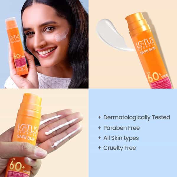 Lotus Herbals Ultrarx Sunscreen Serum Spf 60+ Pa++++ | For All Skin Types | 50Ml
