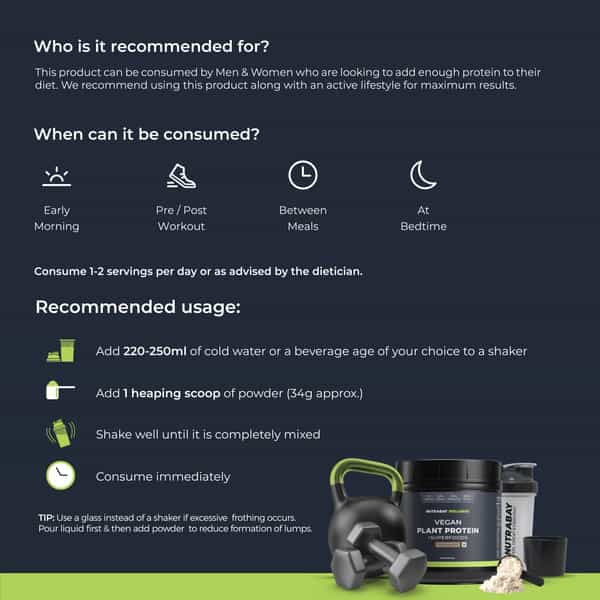 Nutrabay Wellness Vegan Plant Protein Powder + Superfoods Rich Chocolate - 500G