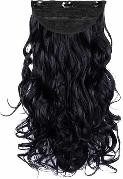 Streak Street Clip-In 24" Full-Wavy Jet Black Hair Extensions