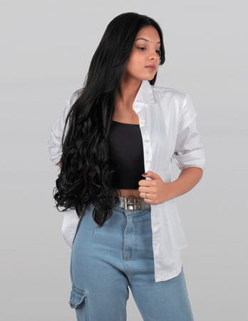 Streak Street Clip-In 24" Full-Wavy Jet Black Hair Extensions
