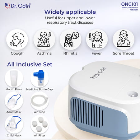 Dr. Odin Ong 101 Portable Nebulizer Machine For Child And Adult | White & Blue