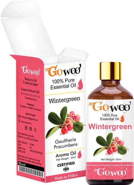 Go Woo 100% Pure Wintergreen Oil Pure Virgin For Skin Care & Hair Treatment 30 Ml