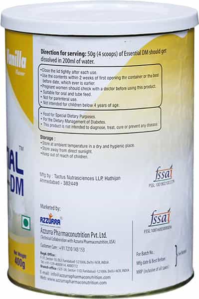 Essential Dm Vanilla Powder 400 Gm
