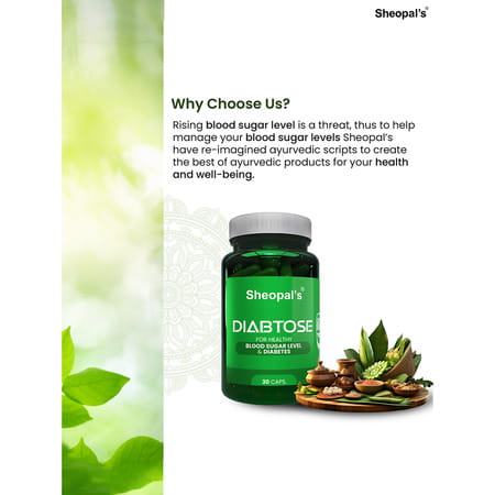Sheopal'S Diabtose For Diabetes & Sugar Level Control Ayurvedic Capsules-30 Caps