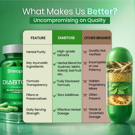 Sheopal'S Diabtose For Diabetes & Sugar Level Control Ayurvedic Capsules-30 Caps