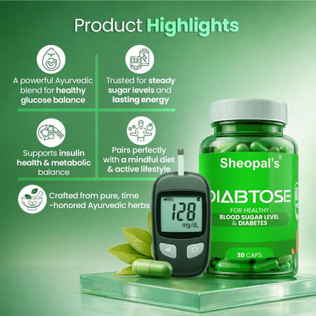 Sheopal'S Diabtose For Diabetes & Sugar Level Control Ayurvedic Capsules-30 Caps