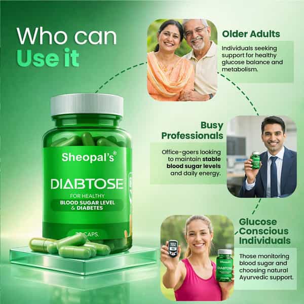 Sheopal's Diabtose Ayurvedic Wellness Capsules For Blood Sugar Care | 30 Capsules