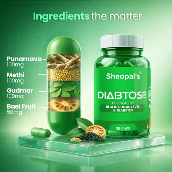 Sheopal's Diabtose Ayurvedic Wellness Capsules For Blood Sugar Care | 30 Capsules