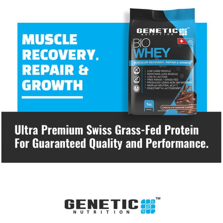 Genetic Nutrition Bio Whey Swiss Grass-Fed For Muscle Recovery Repair And Growth Coconut Choc 1kg