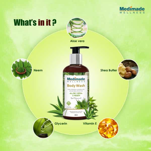 Medimade Aloevera And Neem Body Wash - 300 Ml X 2 ( Pack Of 2 )