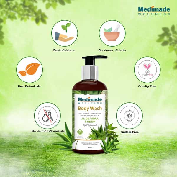 Medimade Aloevera And Neem Body Wash - 300 Ml X 2 ( Pack Of 2 )