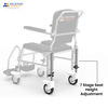 Arcatron Prime Assistant Propelled Shower Commode Wheelchair - Height Adjustability & Swivel Armrest
