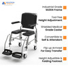 Arcatron Prime Assistant Propelled Shower Commode Wheelchair - Height Adjustability & Swivel Armrest