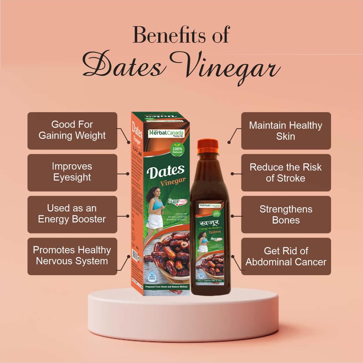 Buy HARC HERBAL CANADA DATES VINEGAR KHAJUR KA SIRKA 500ML Online