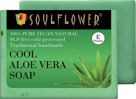 Soulflower Cool Aloevera Soap 150g (Set Of 2)