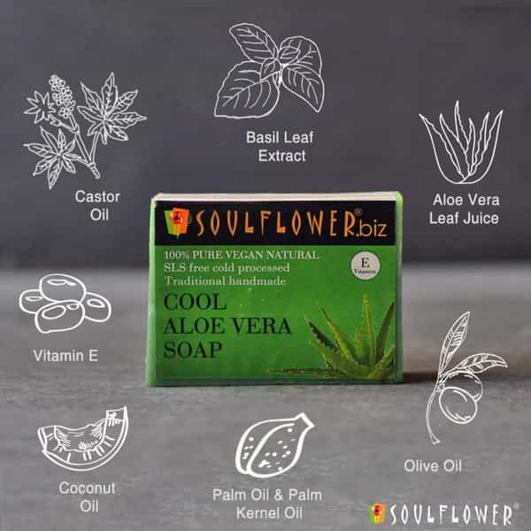Soulflower Cool Aloevera Soap 150G (Set Of 2)